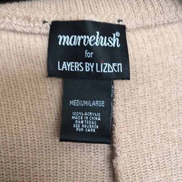 NWOT-Layers by Lizden Soft Cocoon Wrap Shawl, Tan - Picture 3 of 4